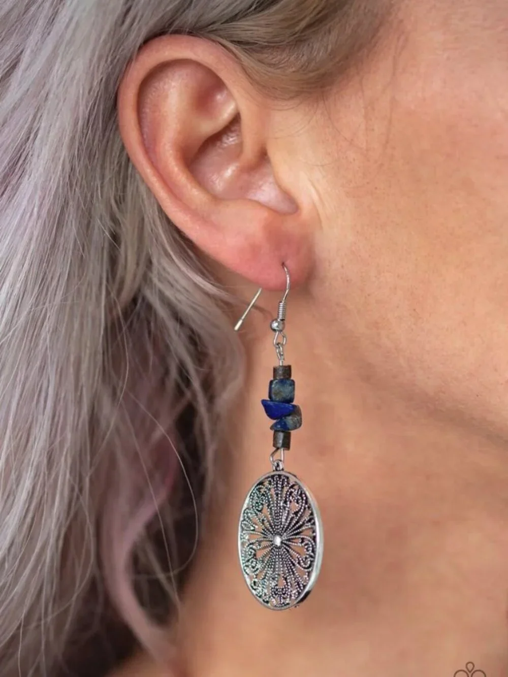 Paparazzi Jewelry Accessories - Adobe Dweller - Blue Earrings - Vintage